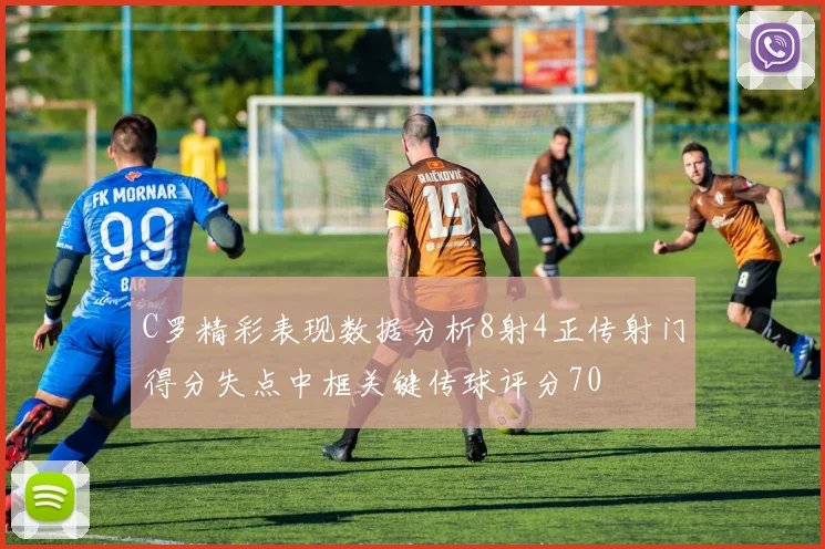 C罗精彩表现数据分析8射4正传射门得分失点中框关键传球评分70