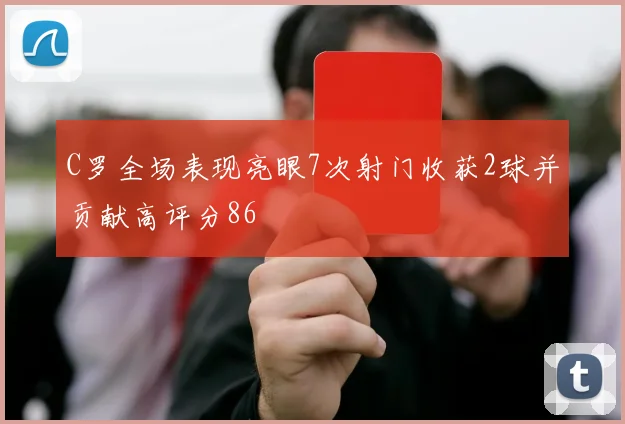 C罗全场表现亮眼7次射门收获2球并贡献高评分86